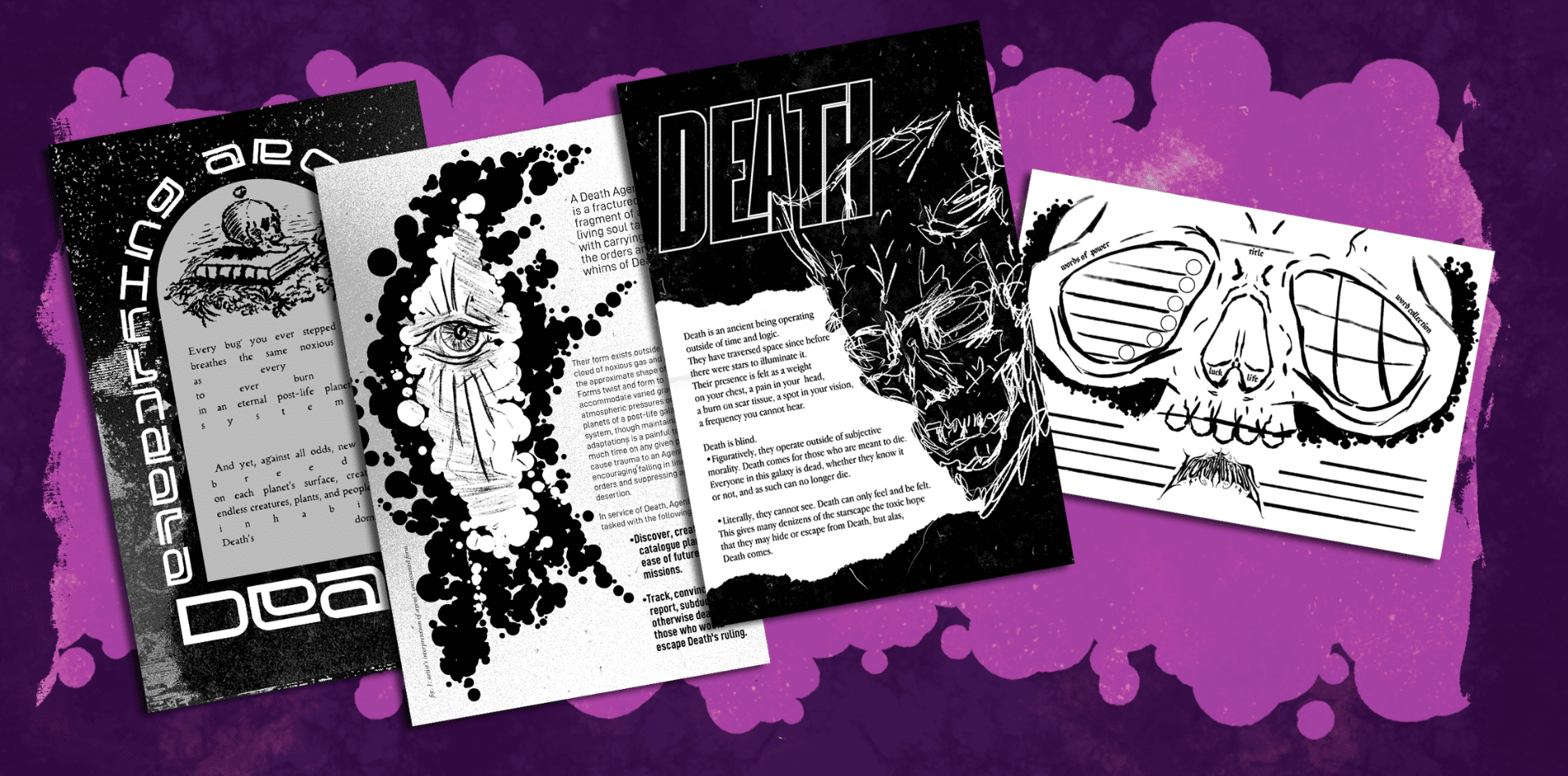 A few pages from the inside of th ebook Necronautilus